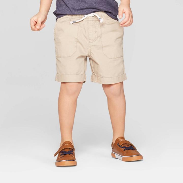 Toddler Boys' Twill Pull-on Shorts - Cat & Jack Khaki 2t, Boy's, Beige