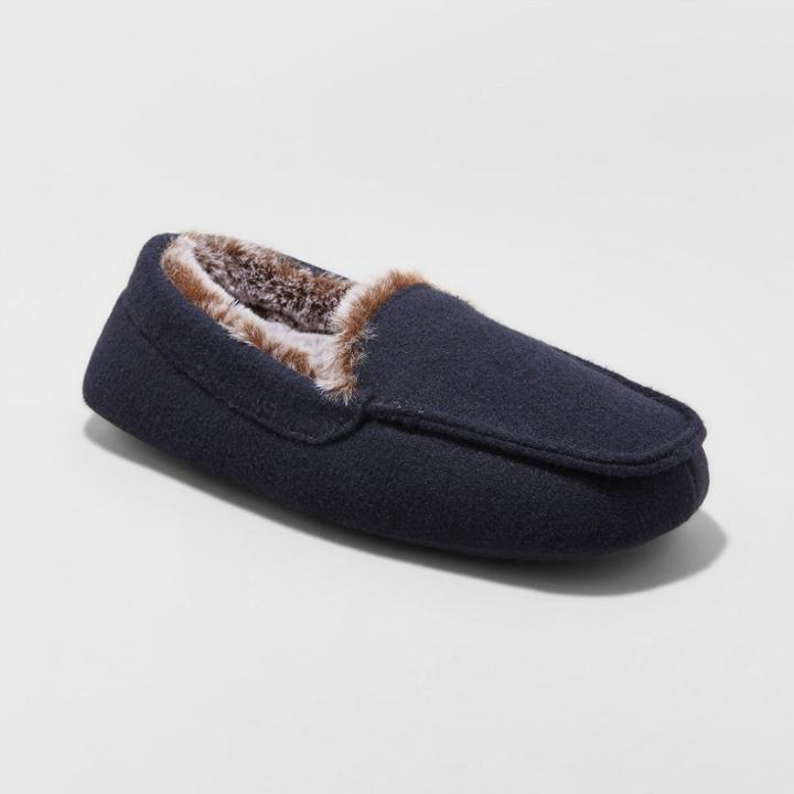 Boys' Carmelo Moccasin Slippers - Cat & Jack Navy