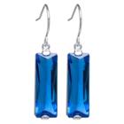 Target Silver Plated Brass Rectangular Blue Crystal Drop Earrings, Women's,