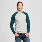Men's Long Sleeve Sensory Friendly Baseball T-shirt - Goodfellow & Co Brunswick Green