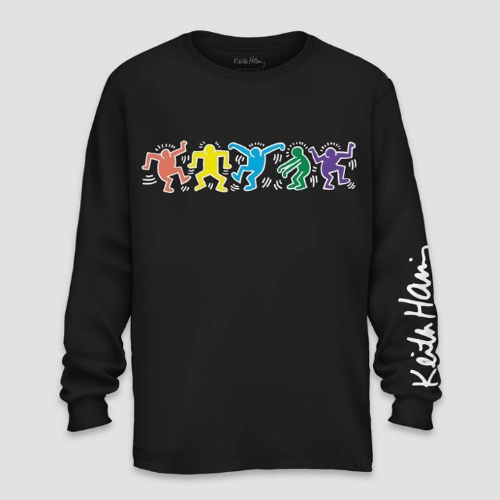Men's Keith Haring Earth People Long Sleeve Graphic T-shirt - White S, Men's,