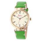 Boum Lumiere Ladies Leather-band Watch - Green/gold