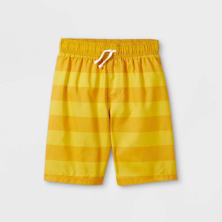 Boys' Striped Volley Swim Trunks - Cat & Jack Yellow