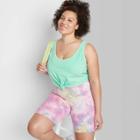 Women's Plus Size Slim Fit Tie-front Tiny Tank Top - Wild Fable