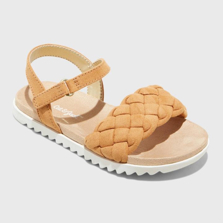 Toddler Girls' Beth Footbed Sandals - Cat & Jack Cognac