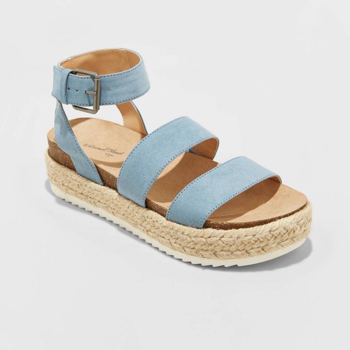 Women's Agnes Microsuede Platform Espadrille Pumps - Universal Thread Blue