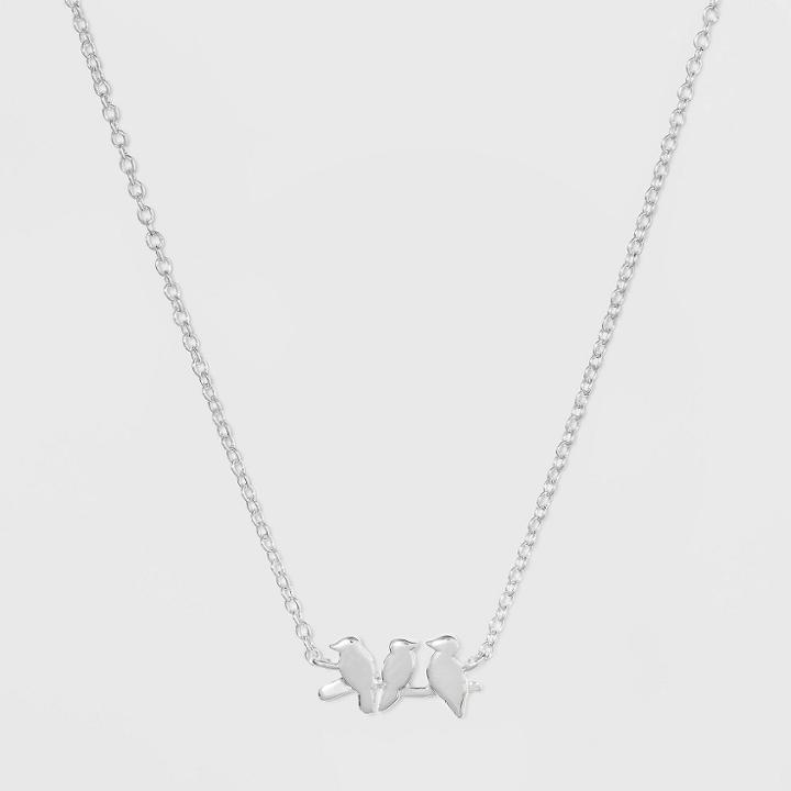 Target Sterling Silver 3 Bird Necklace -