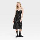 Women's Ruched Slip Dress - A New Day Black