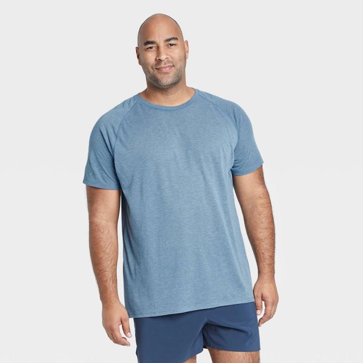 Men's Short Sleeve Run T-shirt - All In Motion Blue Gray