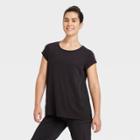 Women's Cap Sleeve Perforated T-shirt - All In Motion Black