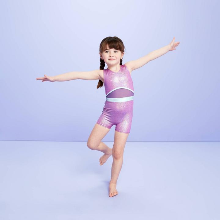 Toddler Girls' Dazzle Biketard - More Than Magic Purple