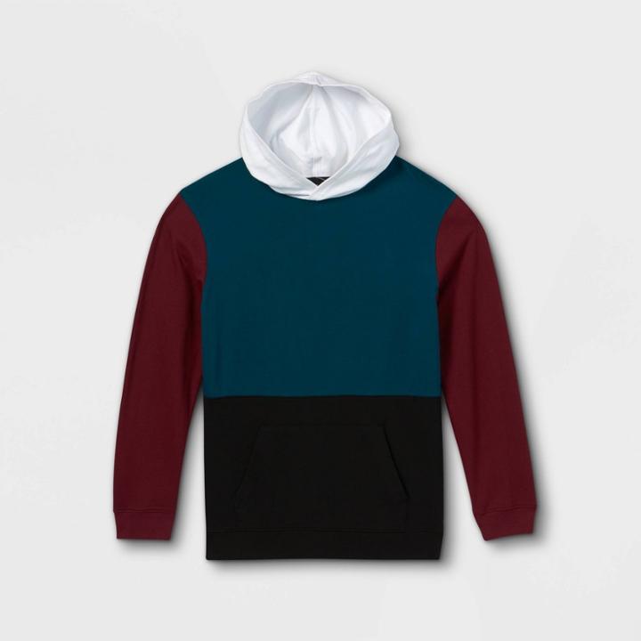Plusboys' Colorblock Hoodie Sweatshirt - Art Class Maroon