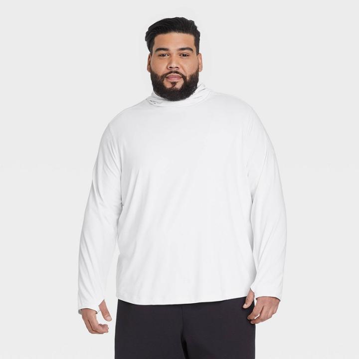 Men's Big & Tall Long Sleeve Upf T-shirt - All In Motion White