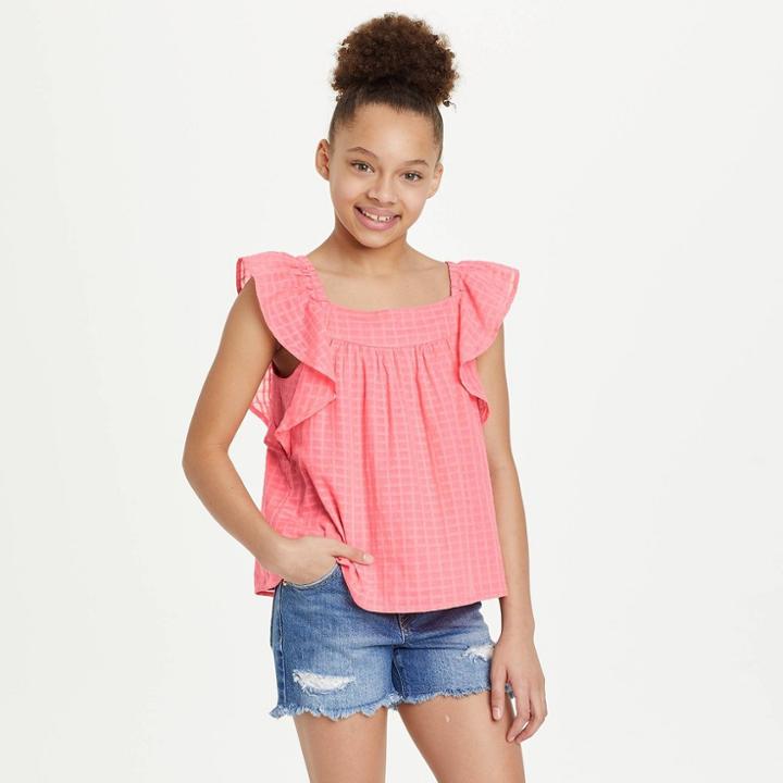 Girls' Flutter Sleeve Woven Top - Cat & Jack