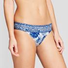 Social Angel Women's Floral Hipster Bikini Bottom - Blue/white