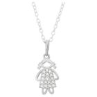 Tiara Children's Little Girl Cubic Zirconia Pendant In Sterling