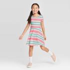 Petitegirls' Short Sleeve Stripe Knit Dress - Cat & Jack S, Girl's, Size: Small,