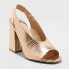 Target Women's Valerie High Vamp Open Toe Sling Back Espadrille Sandals - A New Day Rose Gold
