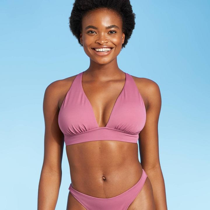 Women's Tall Triangle Bikini Top - Shade & Shore Mauve D/dd Cup, Pink
