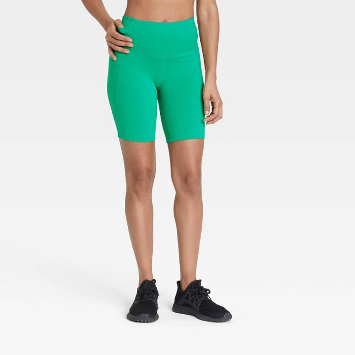 Women's Brushed Sculpt Bike Shorts - All In Motion Vibrant Green