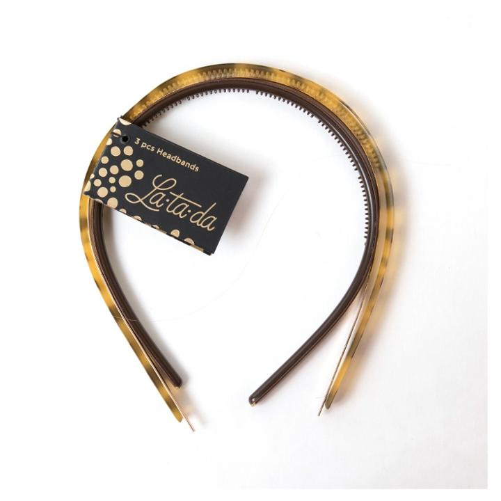 La-ta-da Mixed Materials Headbands - 3pc, Girl's, Gold
