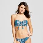 Women's Lace-up Push-up Bandeau Bikini Top - Xhilaration Blue