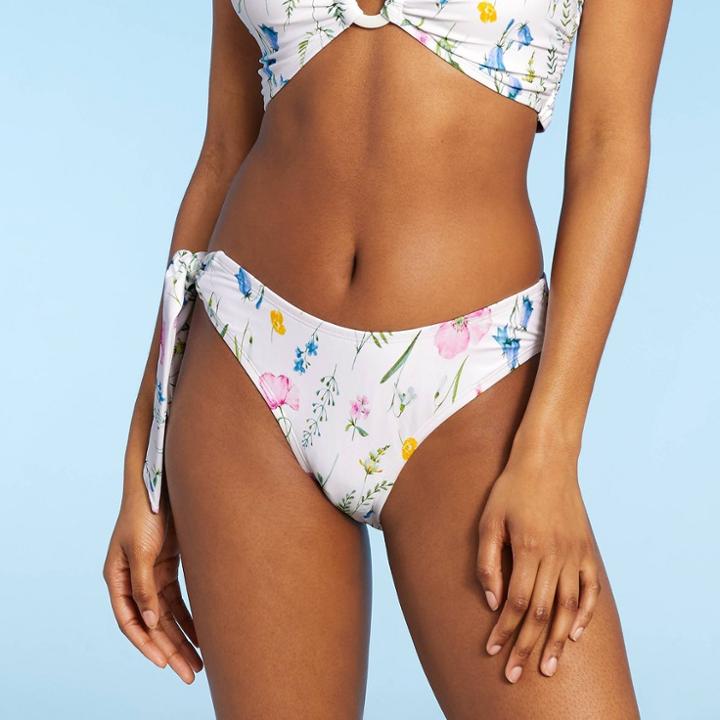 Women's Side-tie Bikini Bottom - Sea Angel White