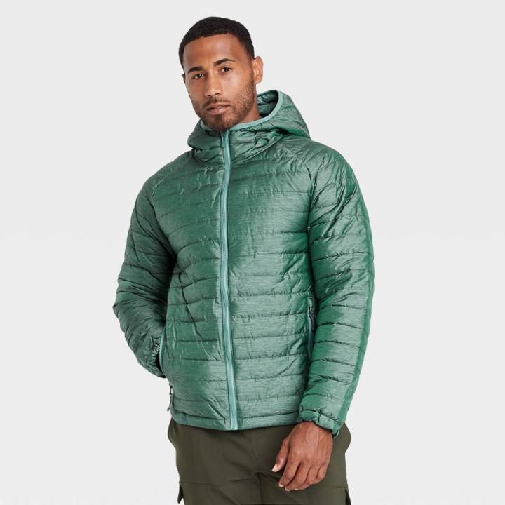 Men's Lightweight Puffer Jacket - All In Motion Green