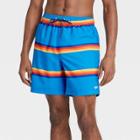 Speedo Men's 8 Striped Swim Trunks - Blue