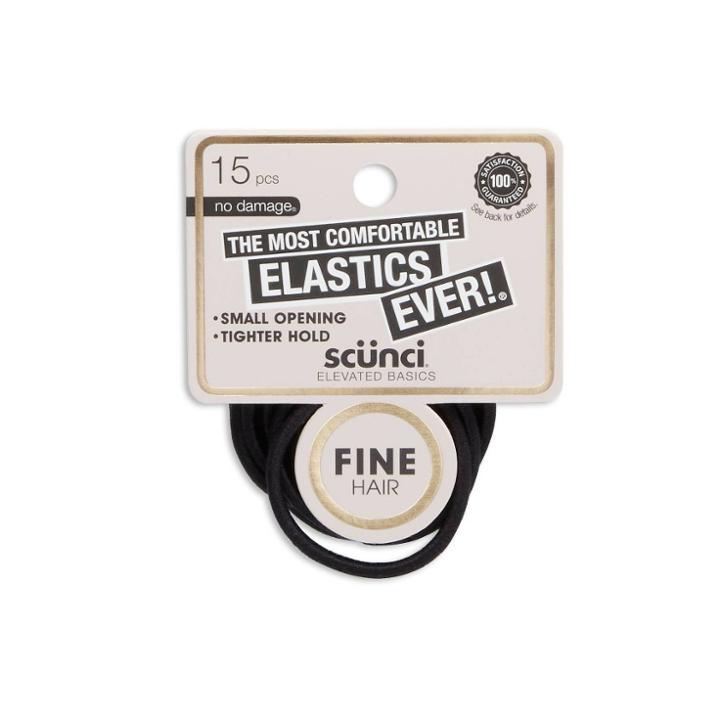 Scunci Basics Comfy Elastics - Fine Black