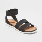 Women's Esme Elastic Ankle Strap Sandals - A New Day Black