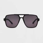 Men's Rubberized Plastic Aviator Sunglasses - Original Use Black