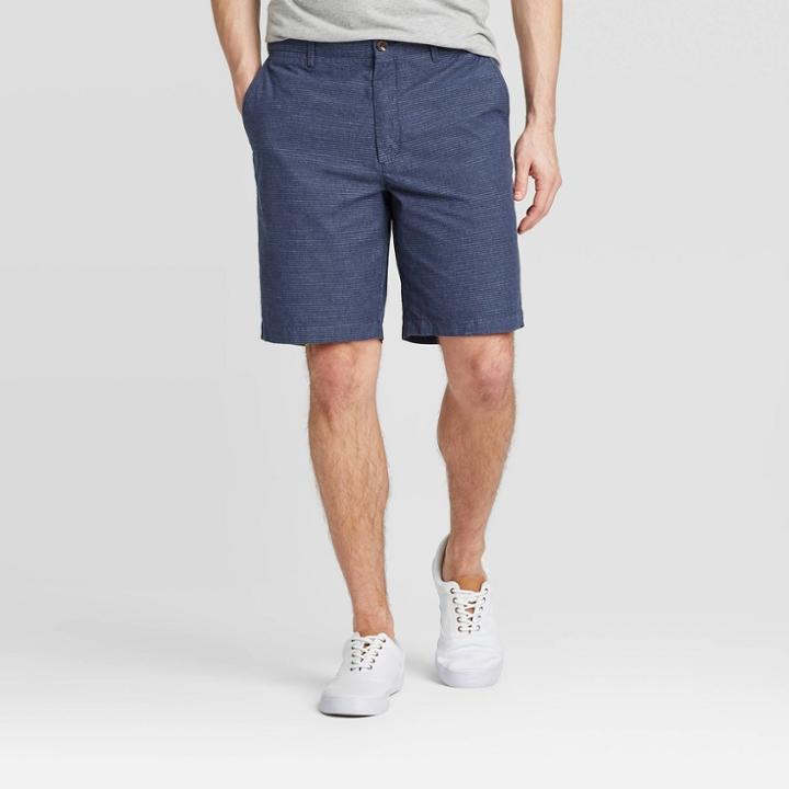 Men's 9 Flat Front Shorts - Goodfellow & Co Fighter Pilot Blue