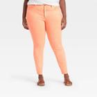 Women's Plus Size High-rise Curvy Skinny Jeans - Universal Thread Orange