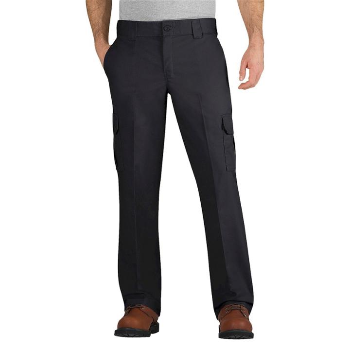 Dickies Men's Regular Straight Fit Flex Twill Cargo Pants- Black