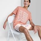 Men's Casual Fit Short Sleeve Graphic T-shirt - Original Use Pink