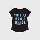 Girls' L.o.l. Vintage 'this Is How I Roll' Hanukkah Short Sleeve Graphic T-shirt - Black