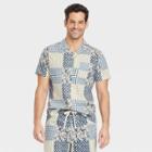 Men's Short Sleeve Button-down Shirt - Goodfellow & Co Blue/patchwork