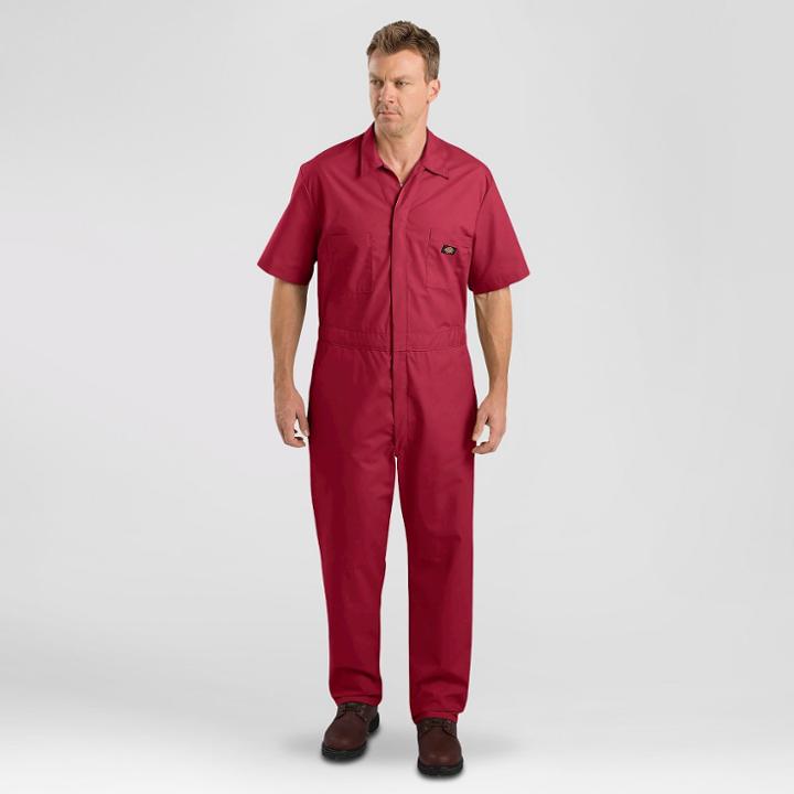 Petitedickies Men's Tall Short Sleeve Coverall - Red 2xlt, Men's,