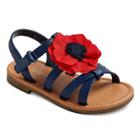 Toddler Girls' Orsa Large Poppy Flower On Slide Sandals Cat & Jack - Navy (blue)