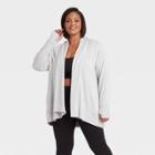 Women's Plus Size French Terry Cardigan - All In Motion Charcoal Heather
