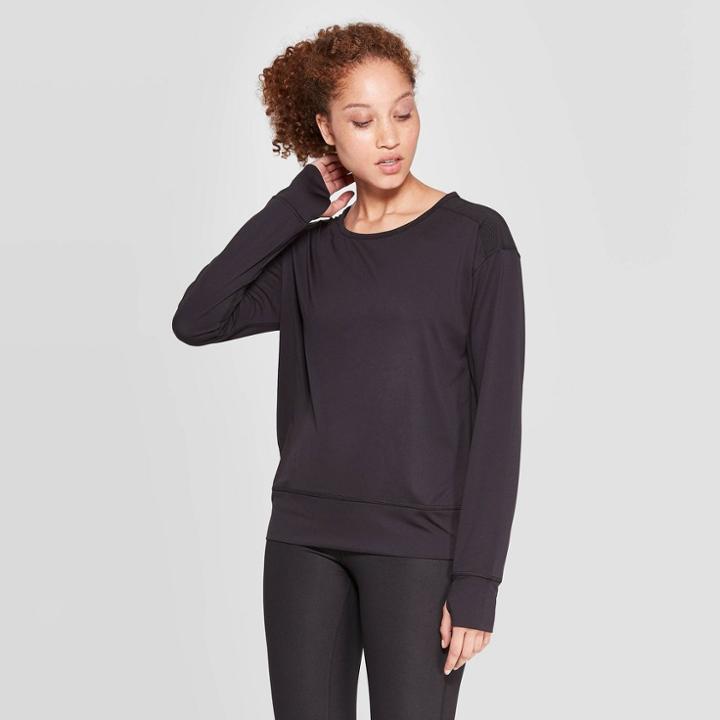 Women's Running Long Sleeve T-shirt - C9 Champion Black