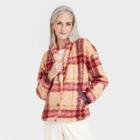 Women's Plaid Sweater Overcoat - Knox Rose Burgundy Plaid