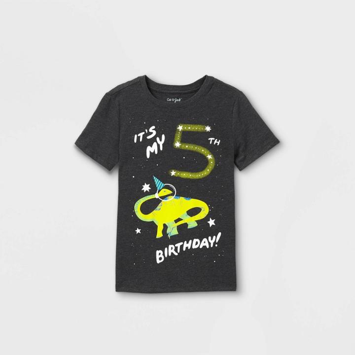 Boys' Short Sleeve 5th Birthday Graphic T-shirt - Cat & Jack Black