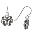 Distributed By Target Women's Oxidized Butterfly Drop Earrings In Sterling