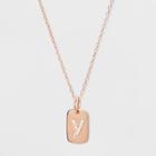 Target Sterling Silver Initial Y Cubic Zirconia Necklace - A New Day Rose Gold, Rose Gold - Y