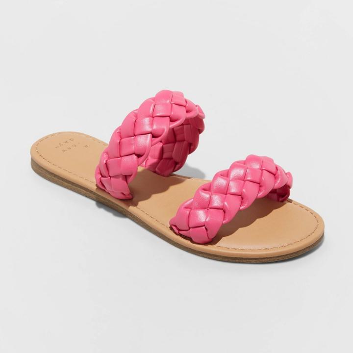 Women's Lucy Slide Sandals - A New Day Pink