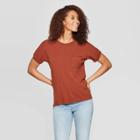 Target Women's Short Sleeve Crewneck Sweater T-shirt - Universal Thread Brown