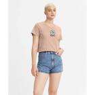 Levi's Women's Short Sleeve Cropped Jordie T-shirt - Daisy Peach Puree Xs, Daisy Pink Puree