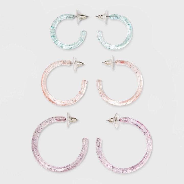 Target Pastel Injected Plastic Trio Hoop Earrings - Wild Fable